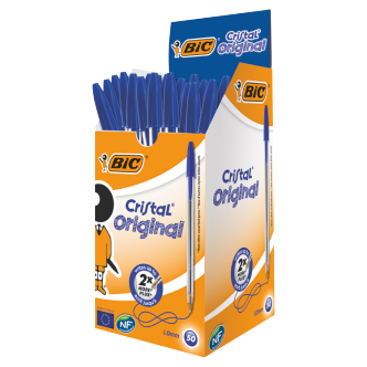 50 x Bic Cristal Kugelschreiber Blau Einzeln