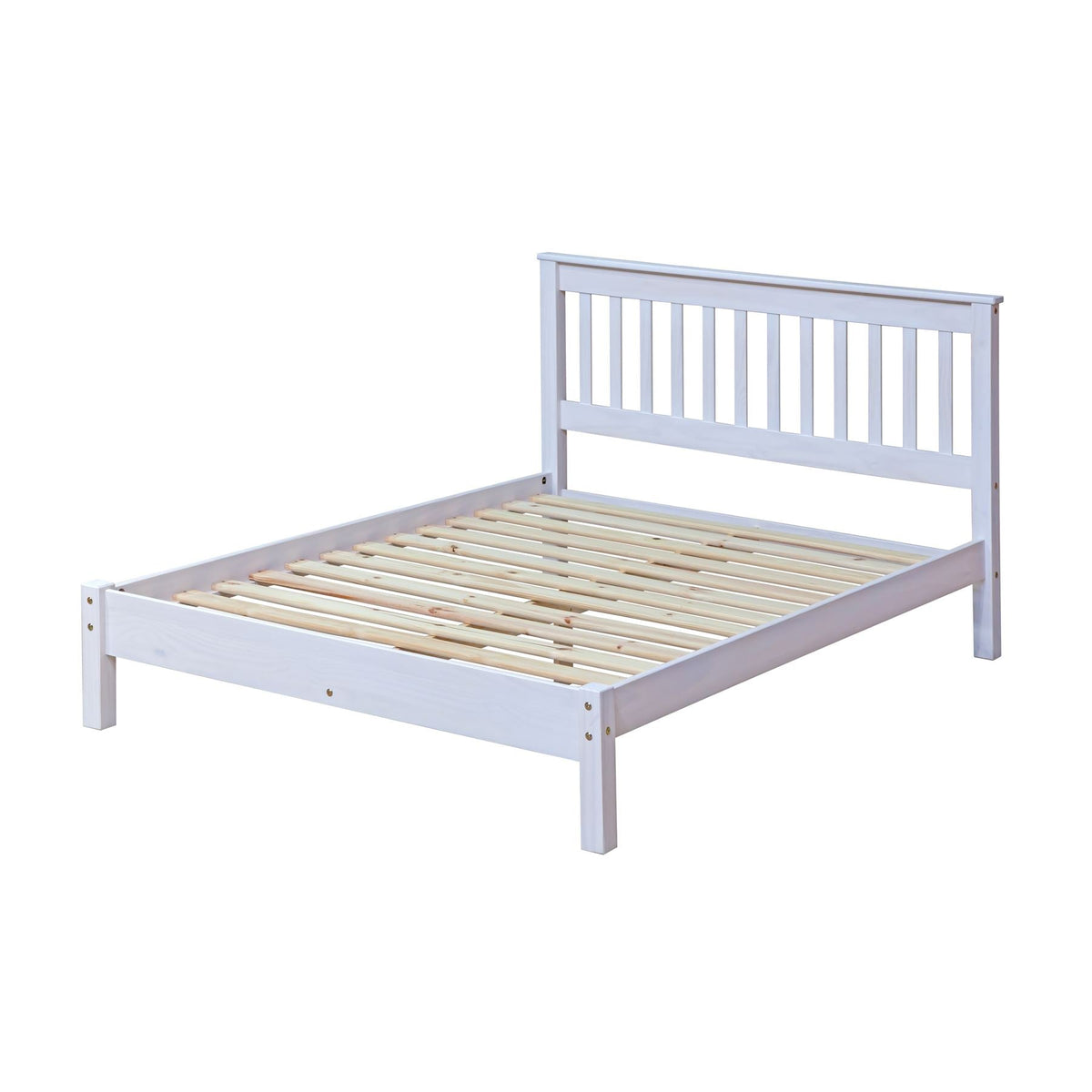 Corona White Double Slatted Lowend Bedstead