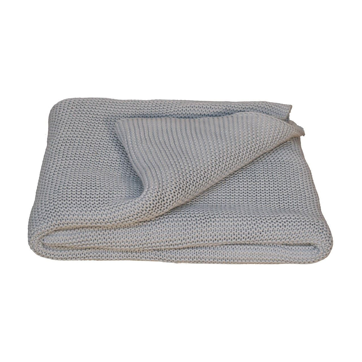 Artisan Double Bed Size Light Blue Knitted Throw
