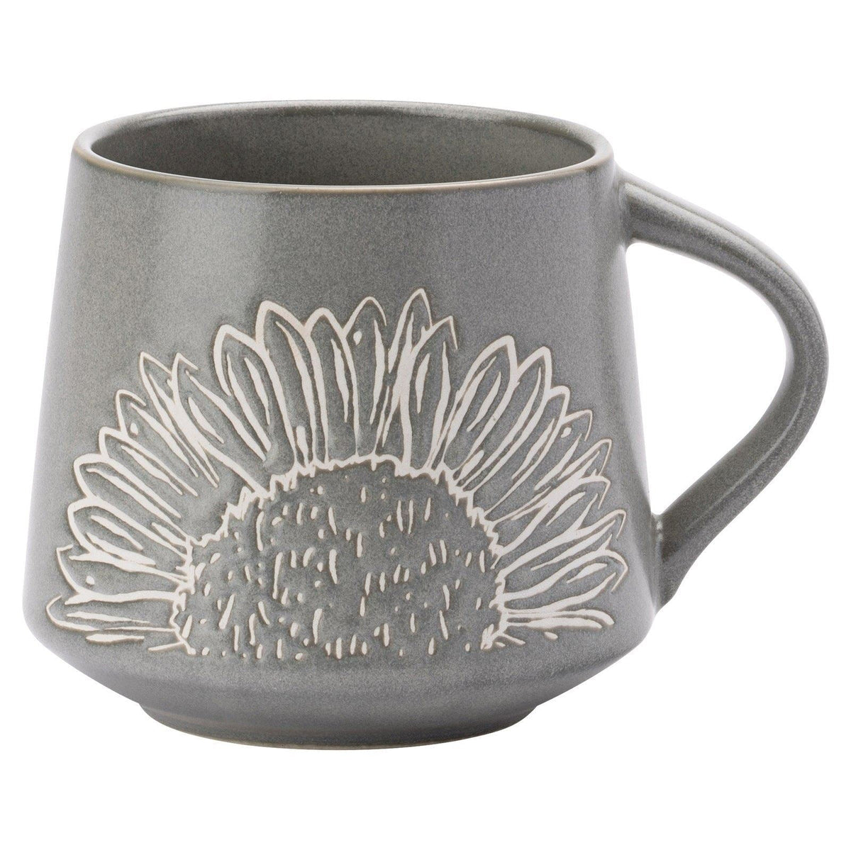 Artisan Flower Grey Wax Resist Mug