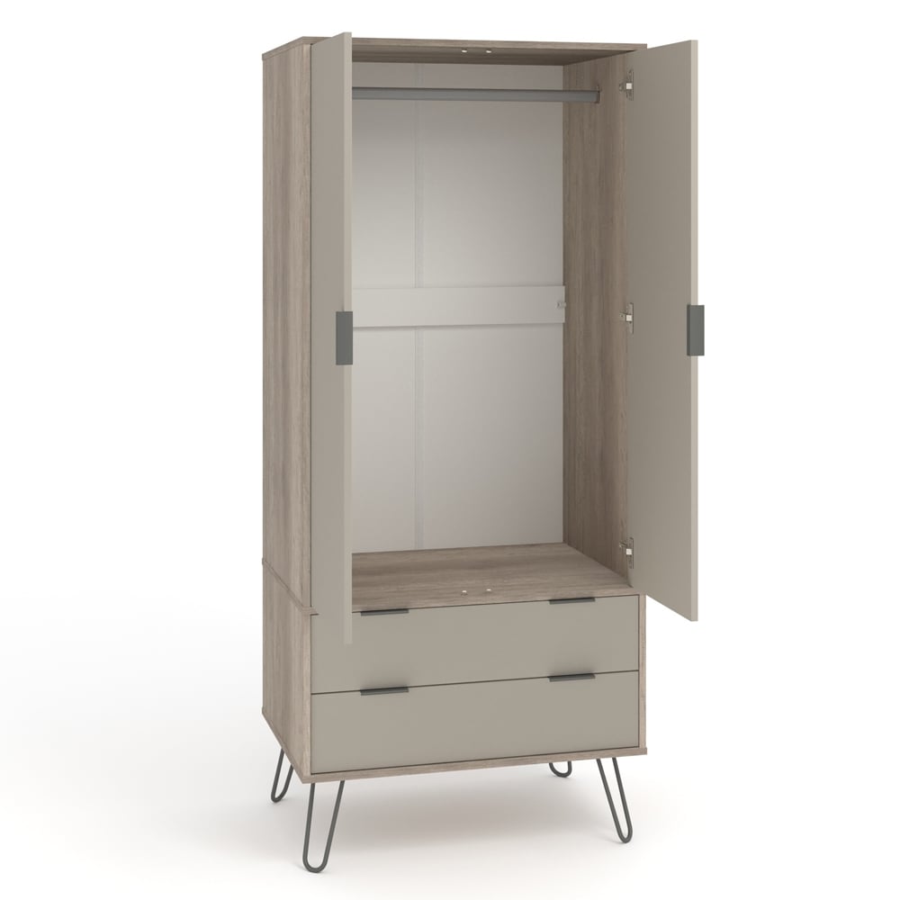 Augusta Driftwood 2 Door 2 Drawer Wardrobe