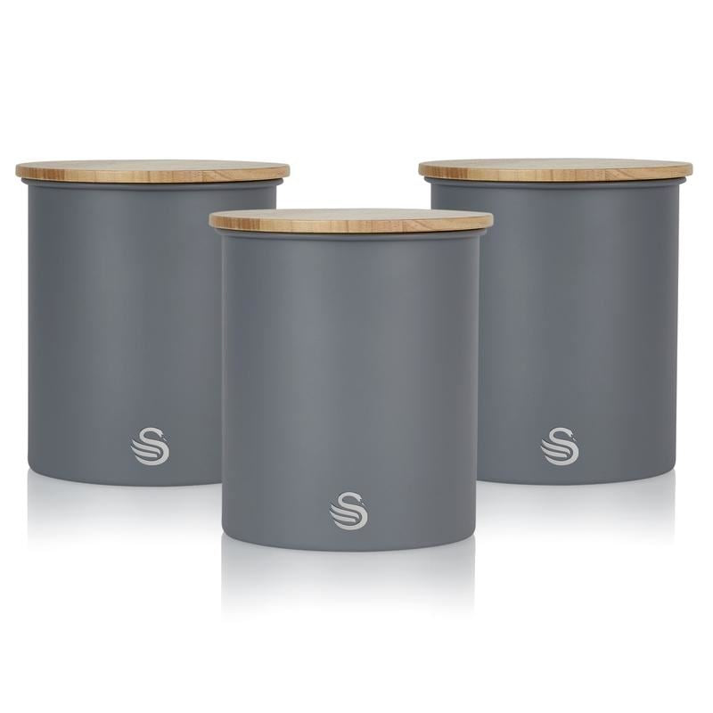 Swan Nordic Set of 3 Storage Canisters Grey