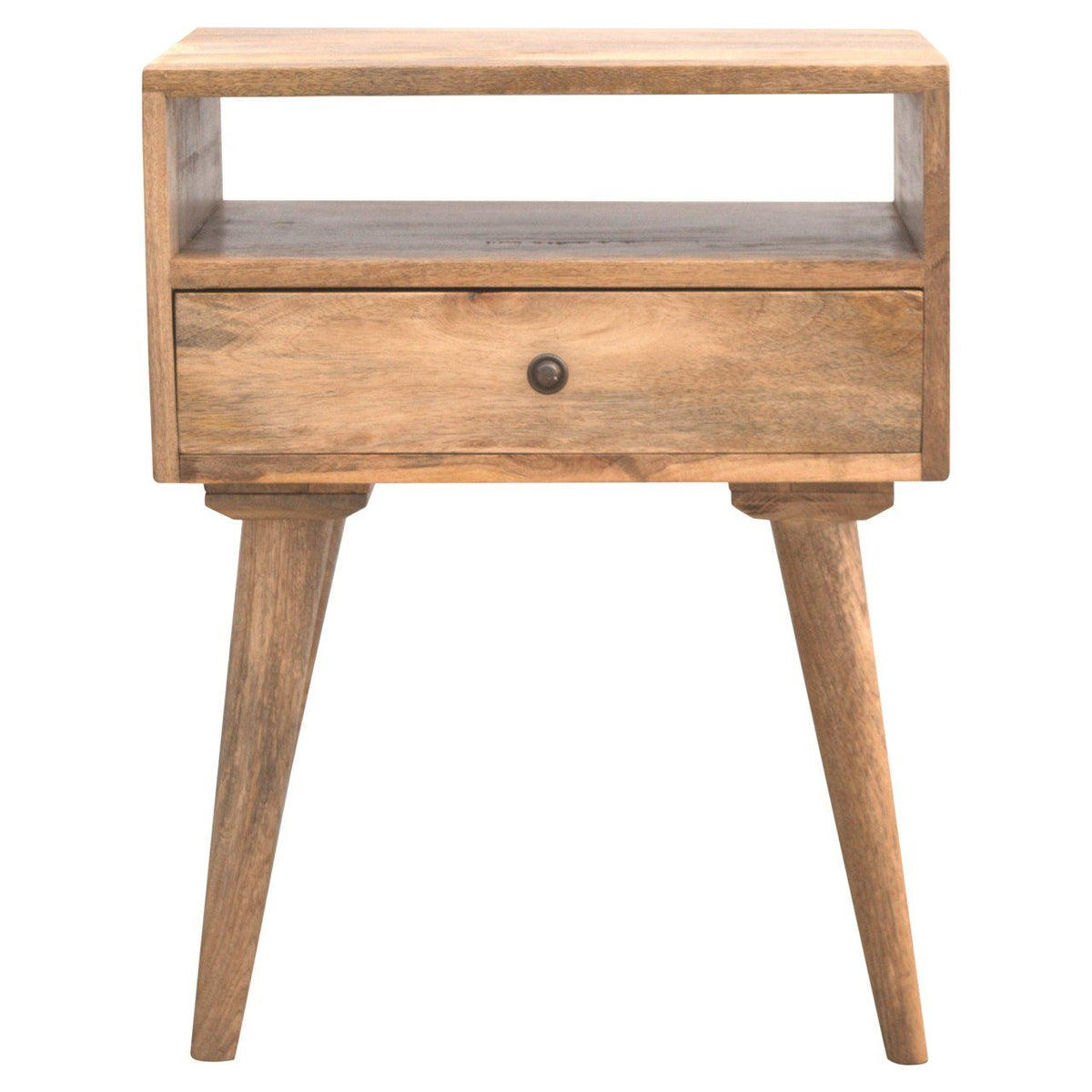 Artisan Modern Solid Wood Bedside Table with Open Slot