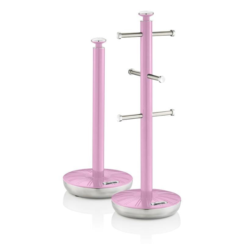 Swan Retro Pink Towel Pole and Mug Set