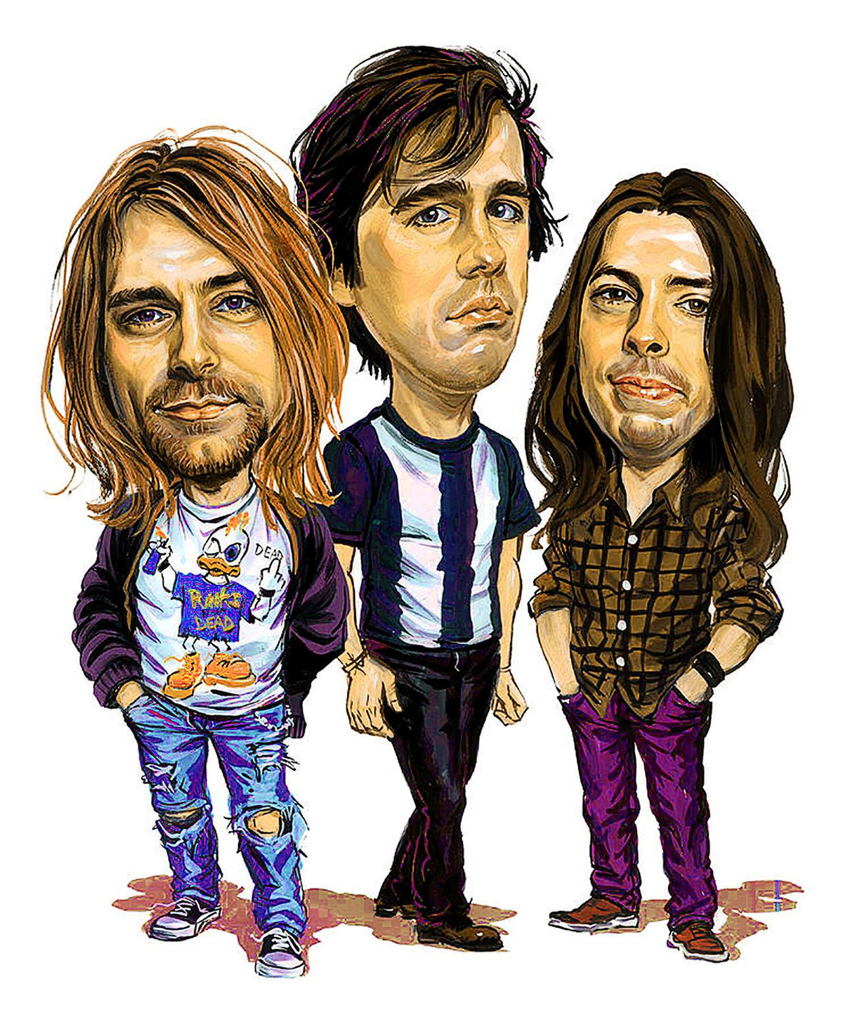 Nirvana Caricature 45cm x 37.5cm Small Metal Sign