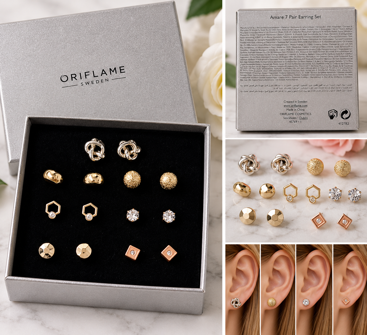 Oriflame Amare 7 Pair Earring Set.