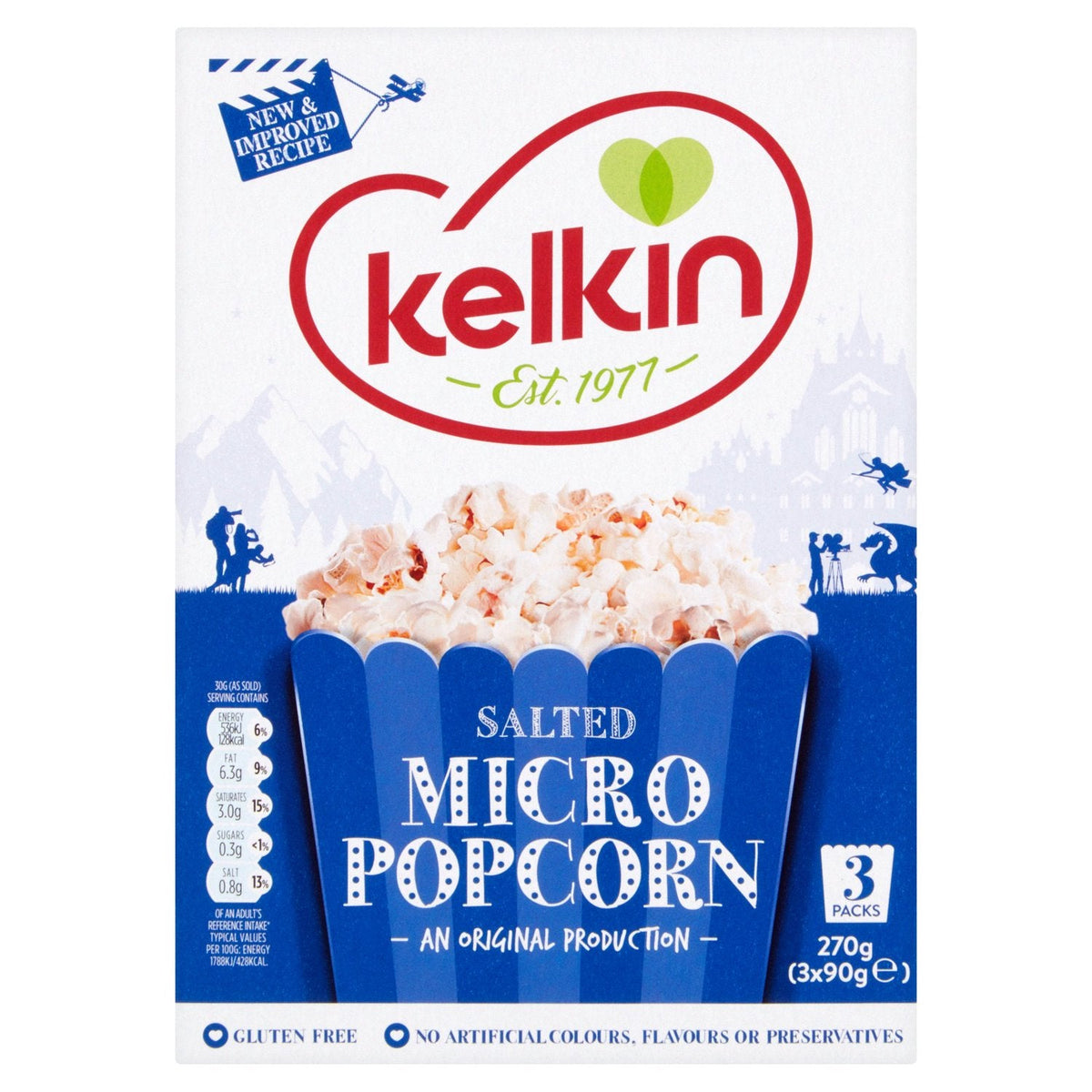 16 x Kelkin Palomitas de maíz Micro Saladas 3 X 90G (270G)