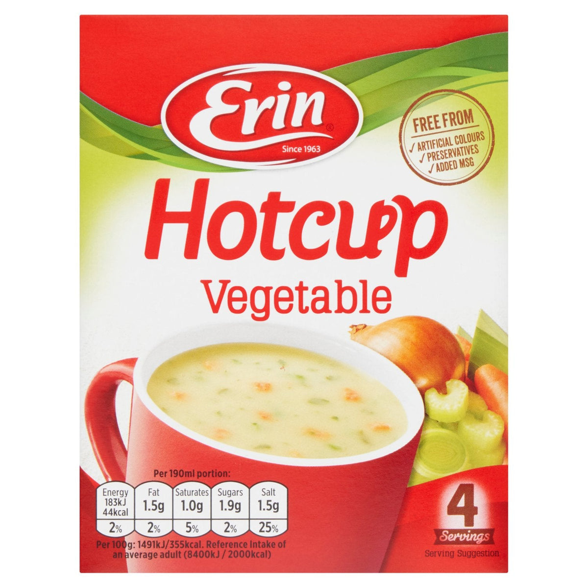 12 x Erin Hotcup Original Vegetales 49G