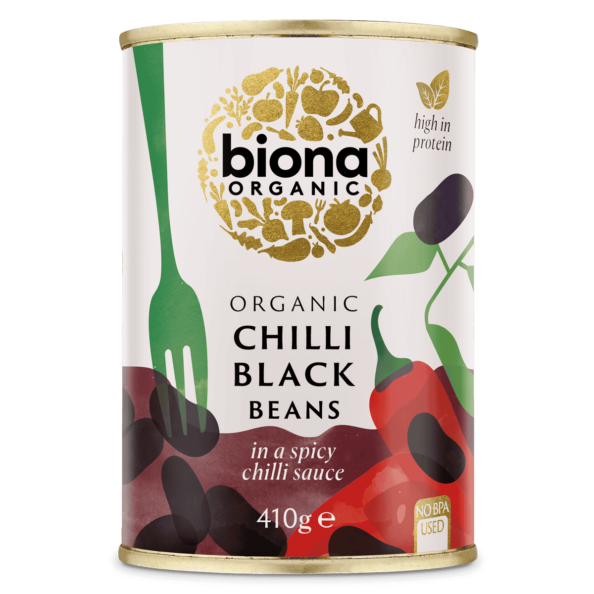Biona Organic Frijoles Negros con Chile - 410 g