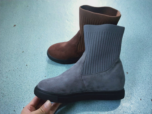 Women's Round-Toe Suede Ankle Boots
