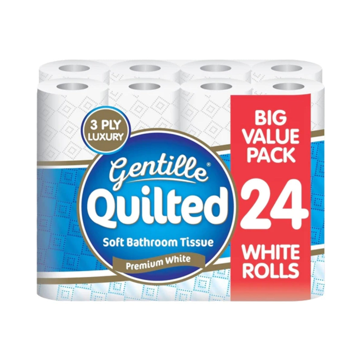2 x Papel Higiénico Gentille de 3 Capas, 24 Rollos