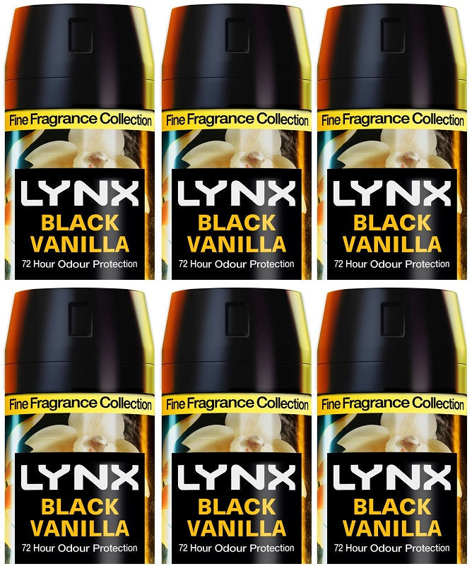 6 x Desodorante Corporal Lynx Black Vanilla Kenobi Reino Unido 150ml