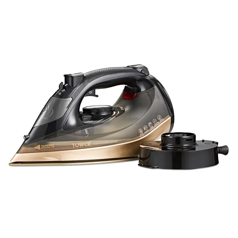 Tower Ceraglide 2800W Steam Iron Black and Gold UK Plug
