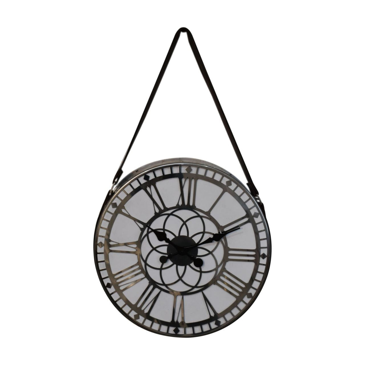 Artisan White and Chrome Hanging Wall Clock