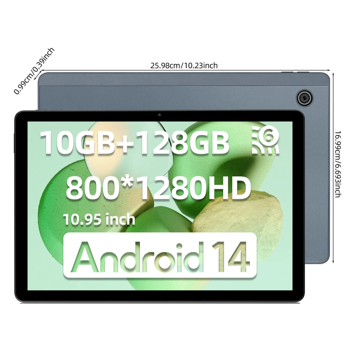 11 Inch Tablet Android 14 HD IPS Display Computer, 10GB RAM, 64GB Storage WiFi
