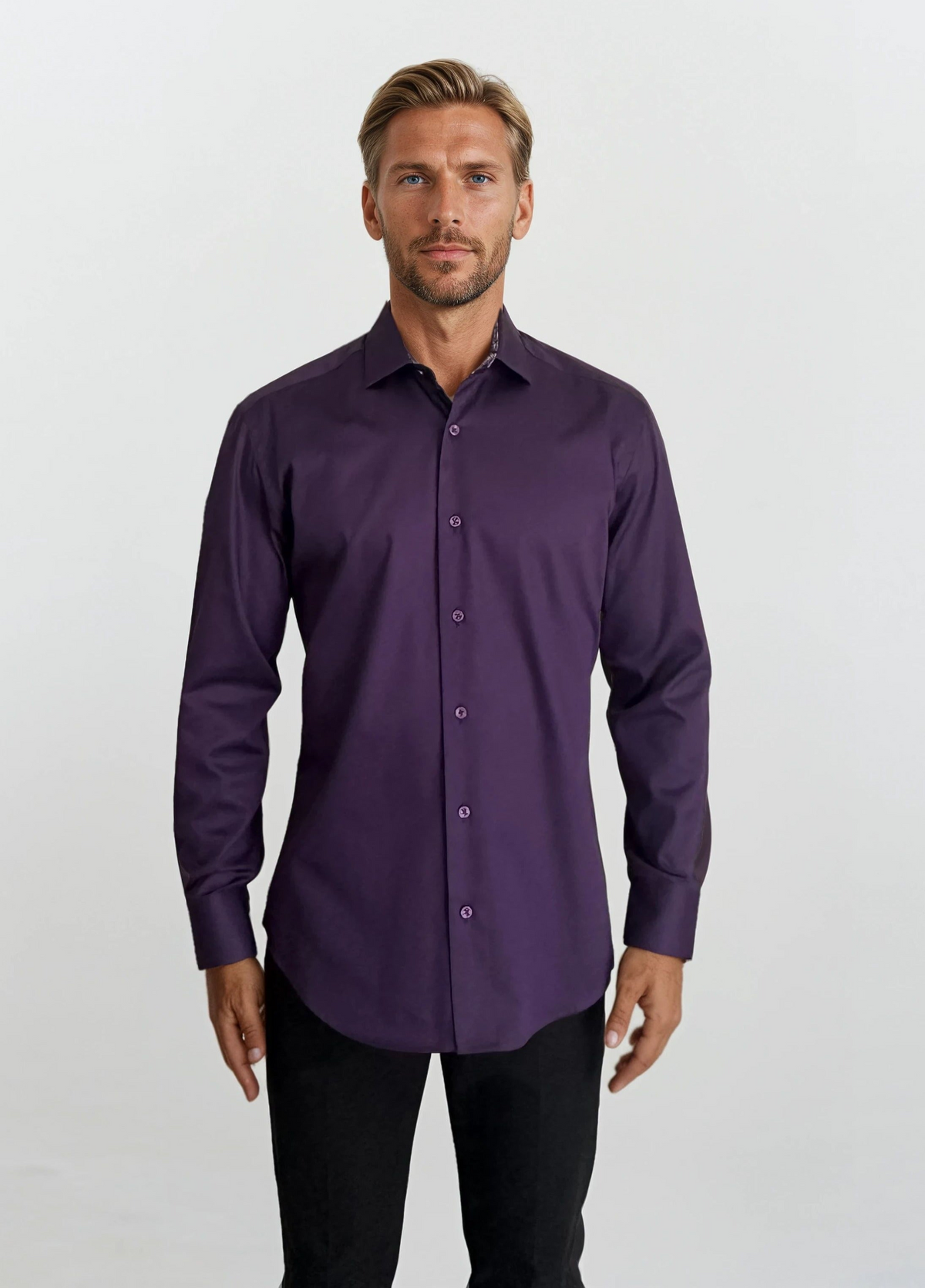 MASUTTO ARIA/16 LONG SLEEVE BUTTON DOWN SHIRT