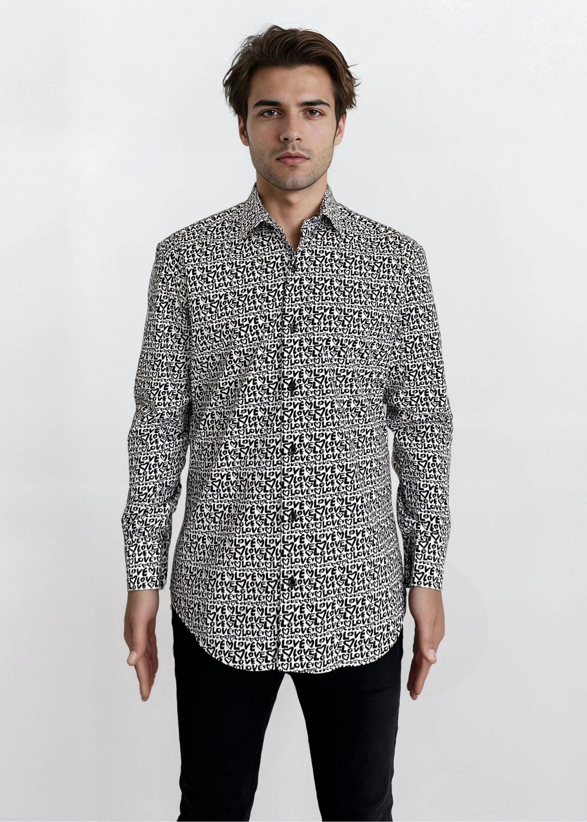 MASUTTO BLOOM/05 LONG SLEEVE BUTTON DOWN SHIRT