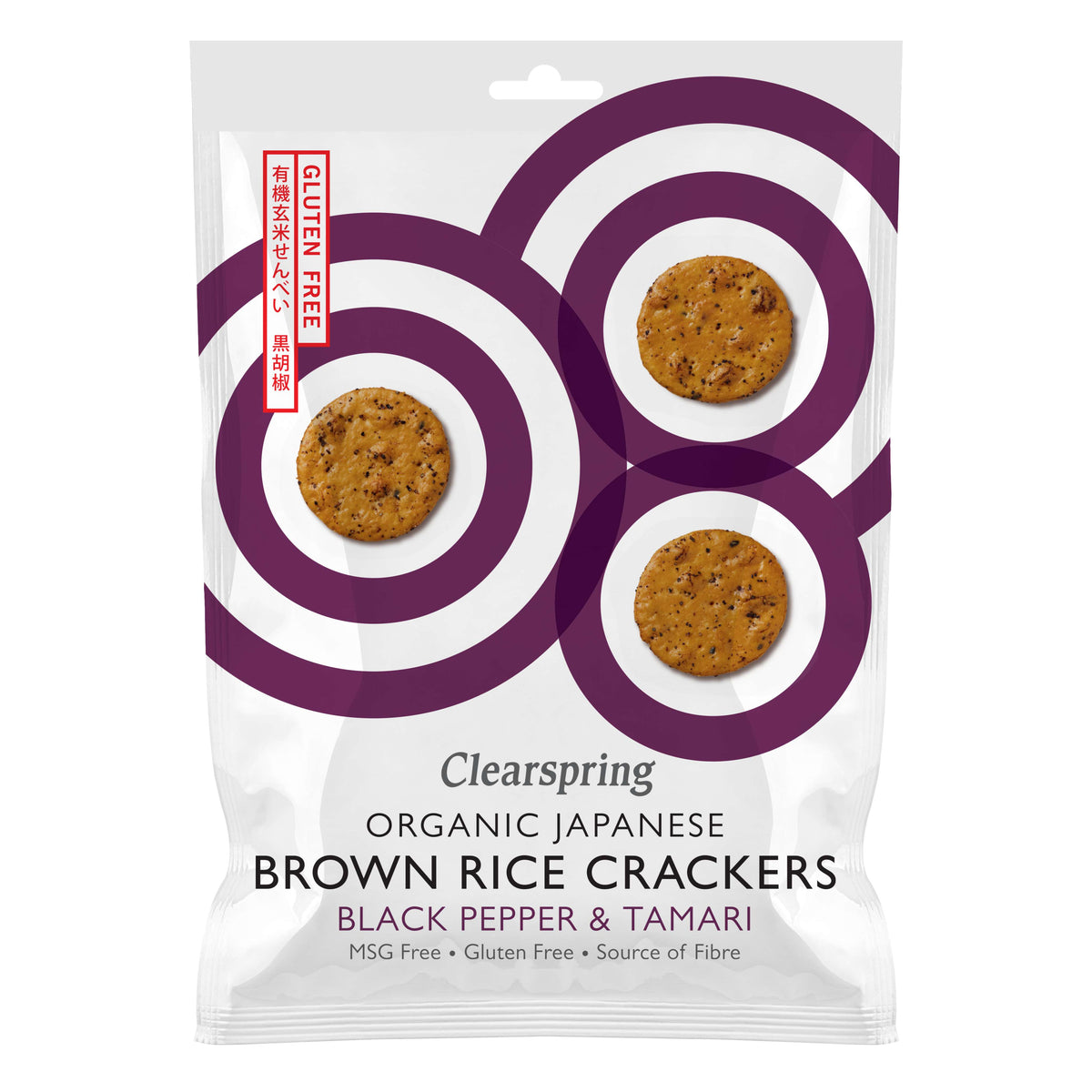 Clearspring Bio Jap Reis-Cracker Schwarzpfeffer Tamari - 40g