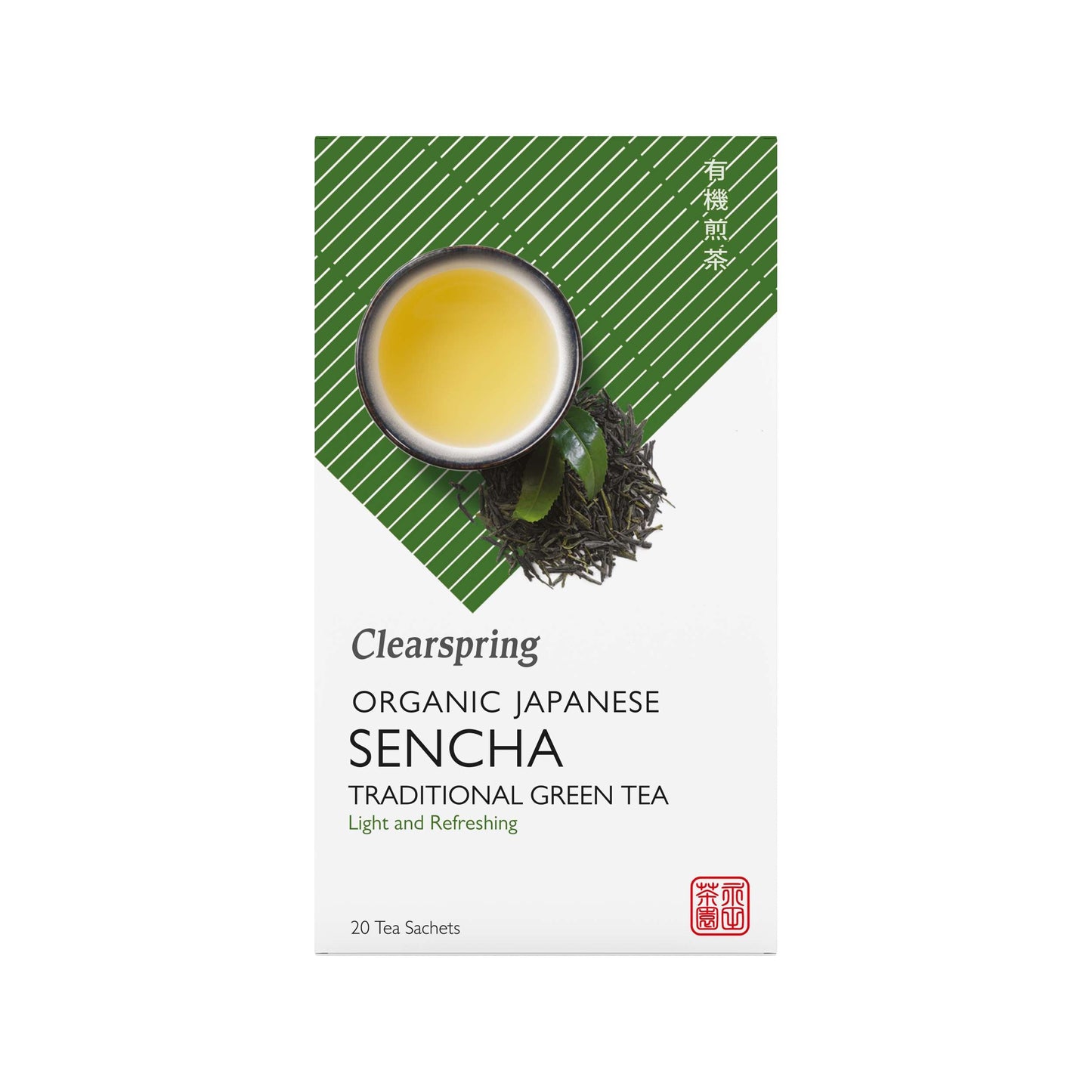 Clearspring Organic Japanese Sencha Green Tea Bags - 1 Box (20 Tea Bags)