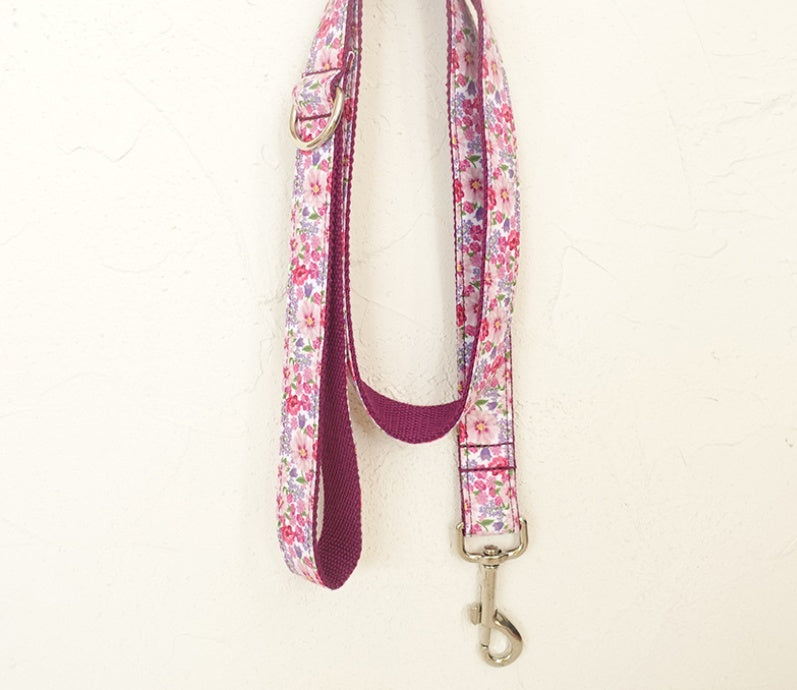 Purple flower dog leash