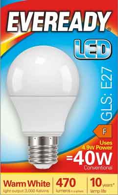 5 x Bombilla Led Eveready Blanca Fría Ses 4.9W - Individual