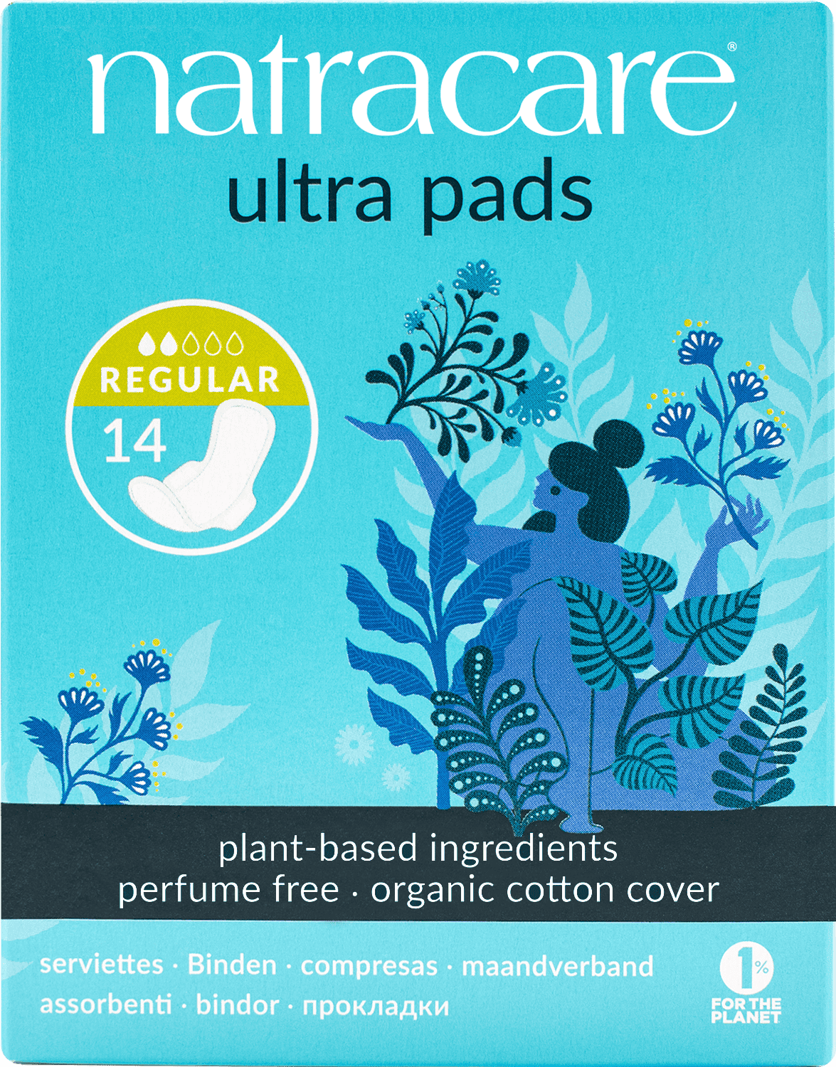 Natracare Ultra Pads with Wings Regular - 14 Pack