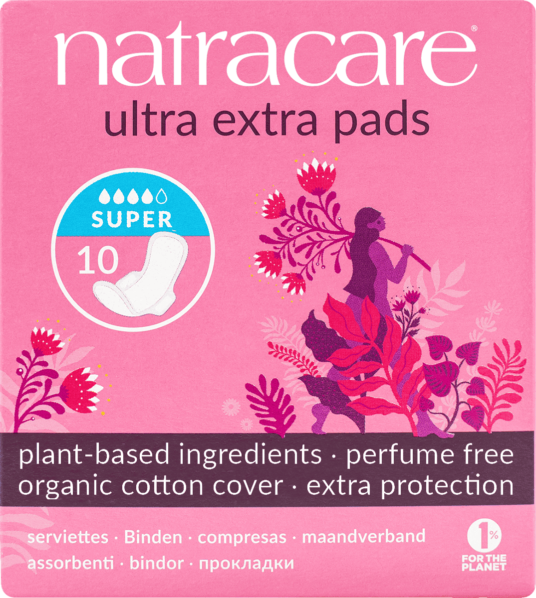 Natracare Ultra Extra Binden Super mit Flügeln - 10 Stk.