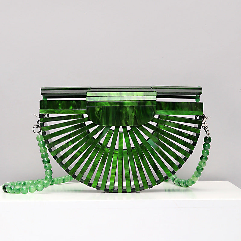 Round Acrylic Cross Body Bag Summer Mini Girls Lady Handbags