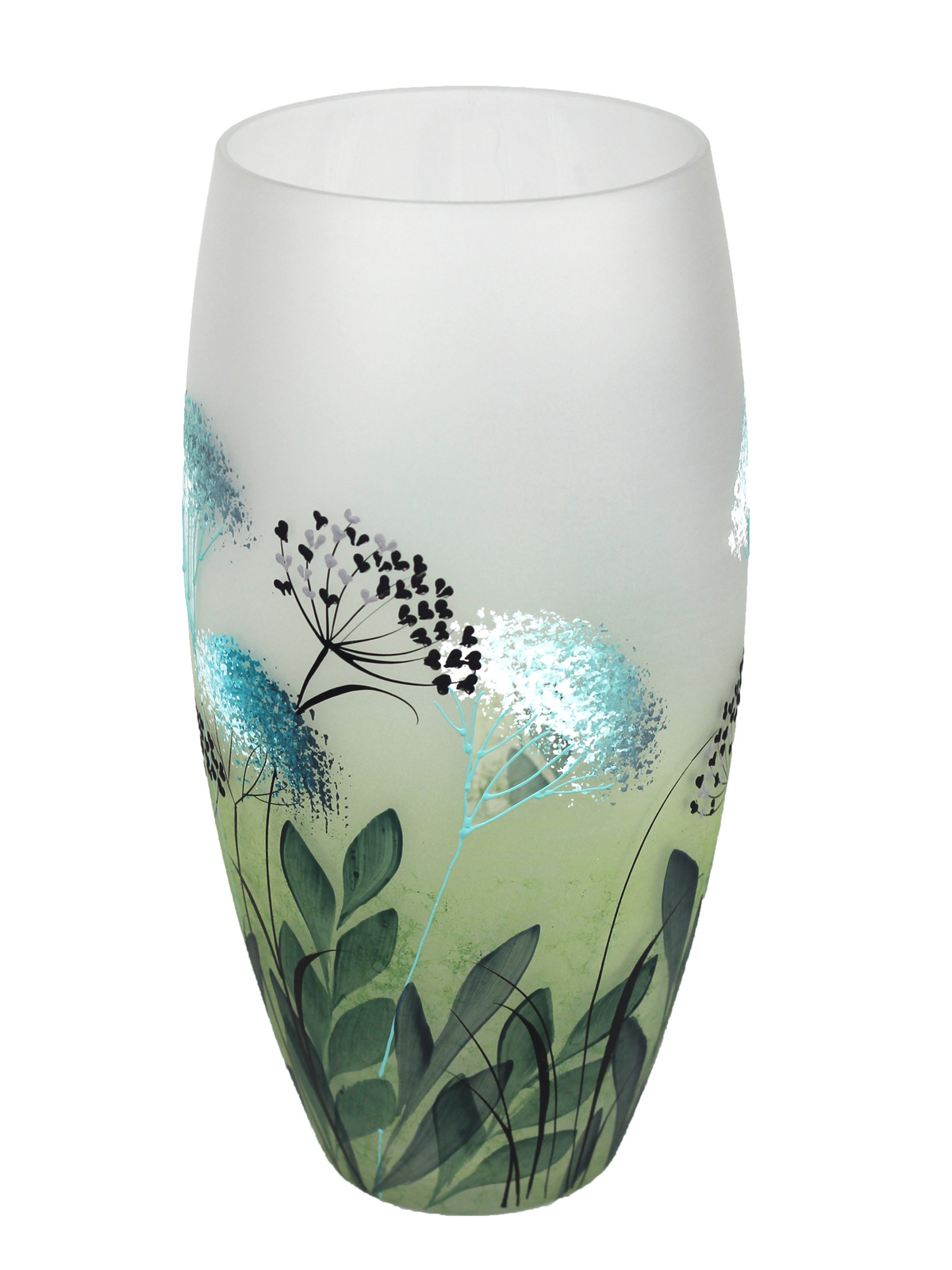 table green art decorative glass vase 7518/300/sh319