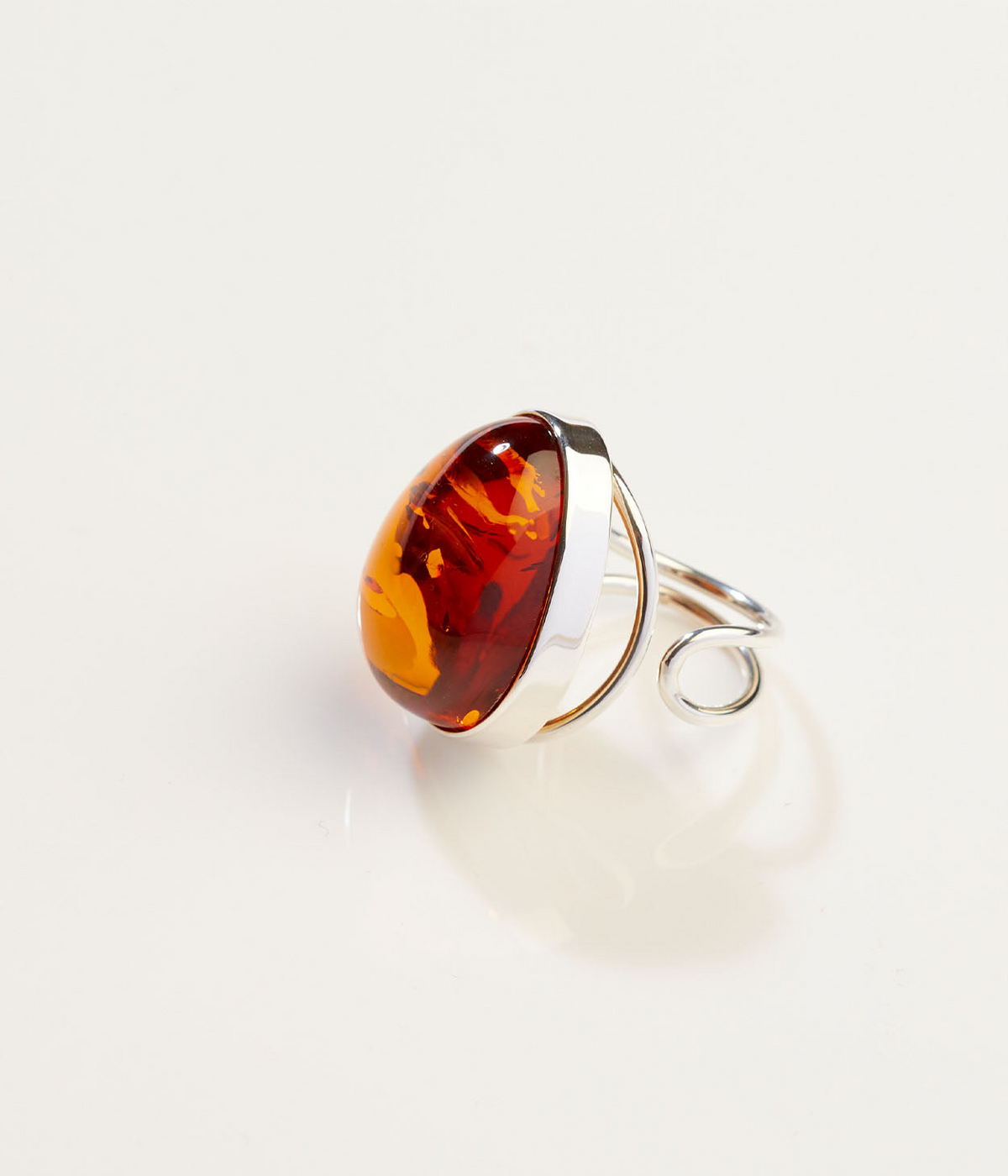 OOAK Sunkissed Grace Amber Adjustable Ring (SIZE L-Q)