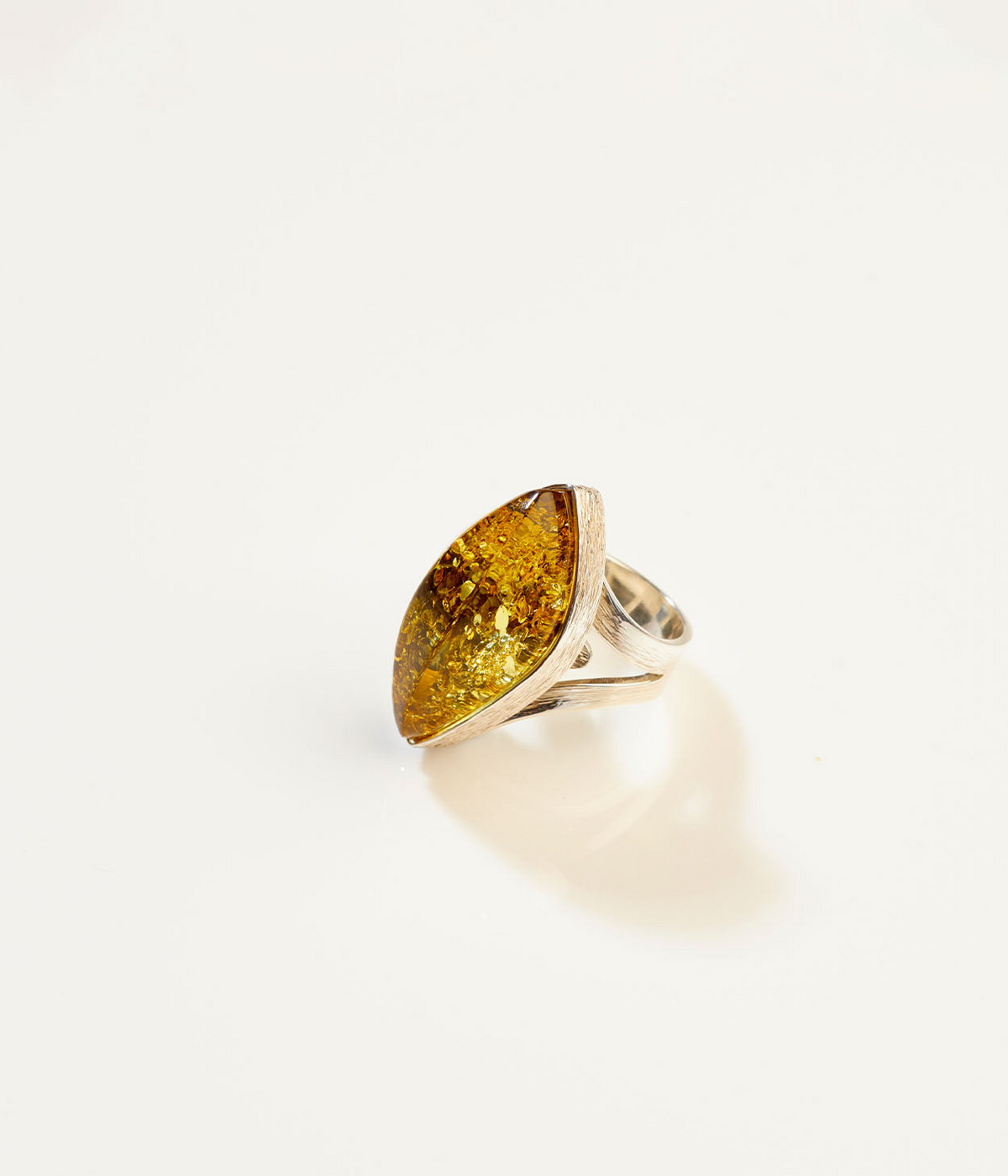 OOAK Florayne Green Amber Ring (SIZES P-U)