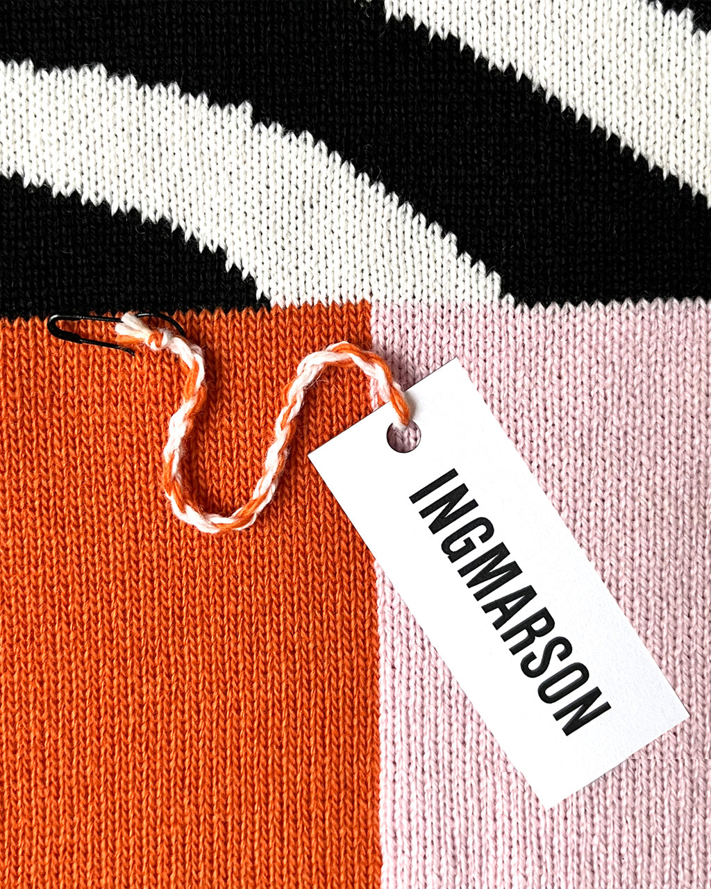 Shapes & Stripes Wool & Cashmere Scarf Pink & Orange