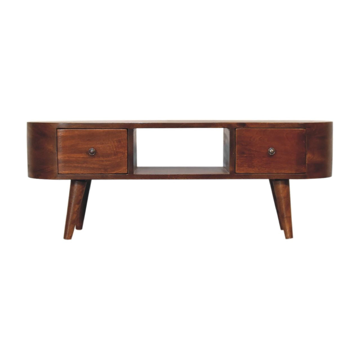 Artisan Chestnut Rounded Media Unit with Open Slot