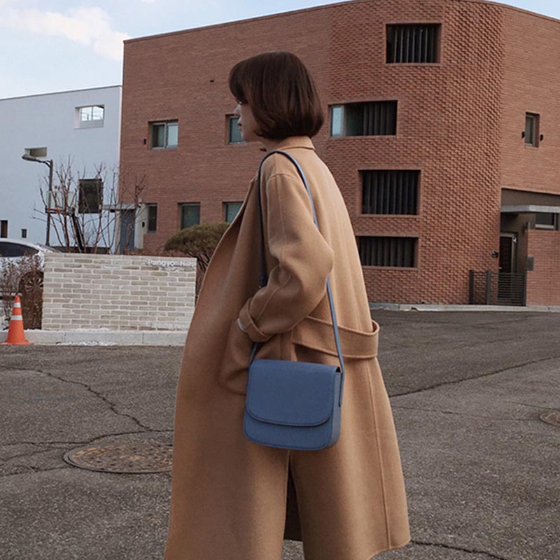 Solid Color Single Shoulder Crossbody Saddle Bag
