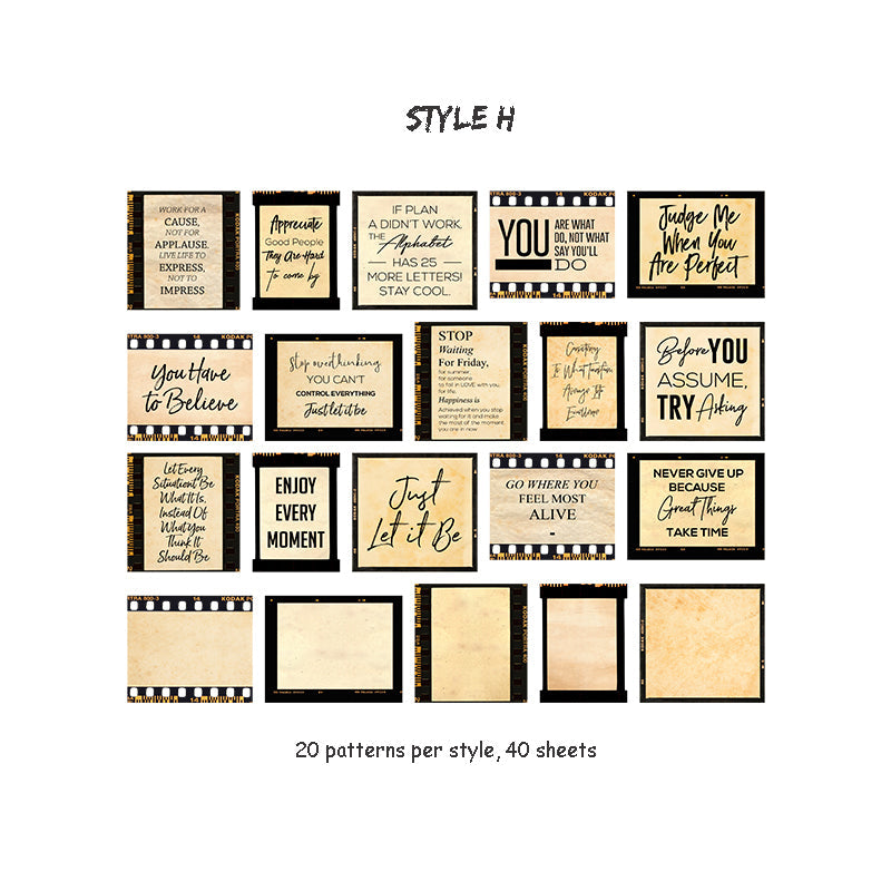 Mr.paper 40Pcs 8 stili Retro Time Travel Series Deco diario materiale adesivo Scrapbooking Planner cancelleria scuola decorativa