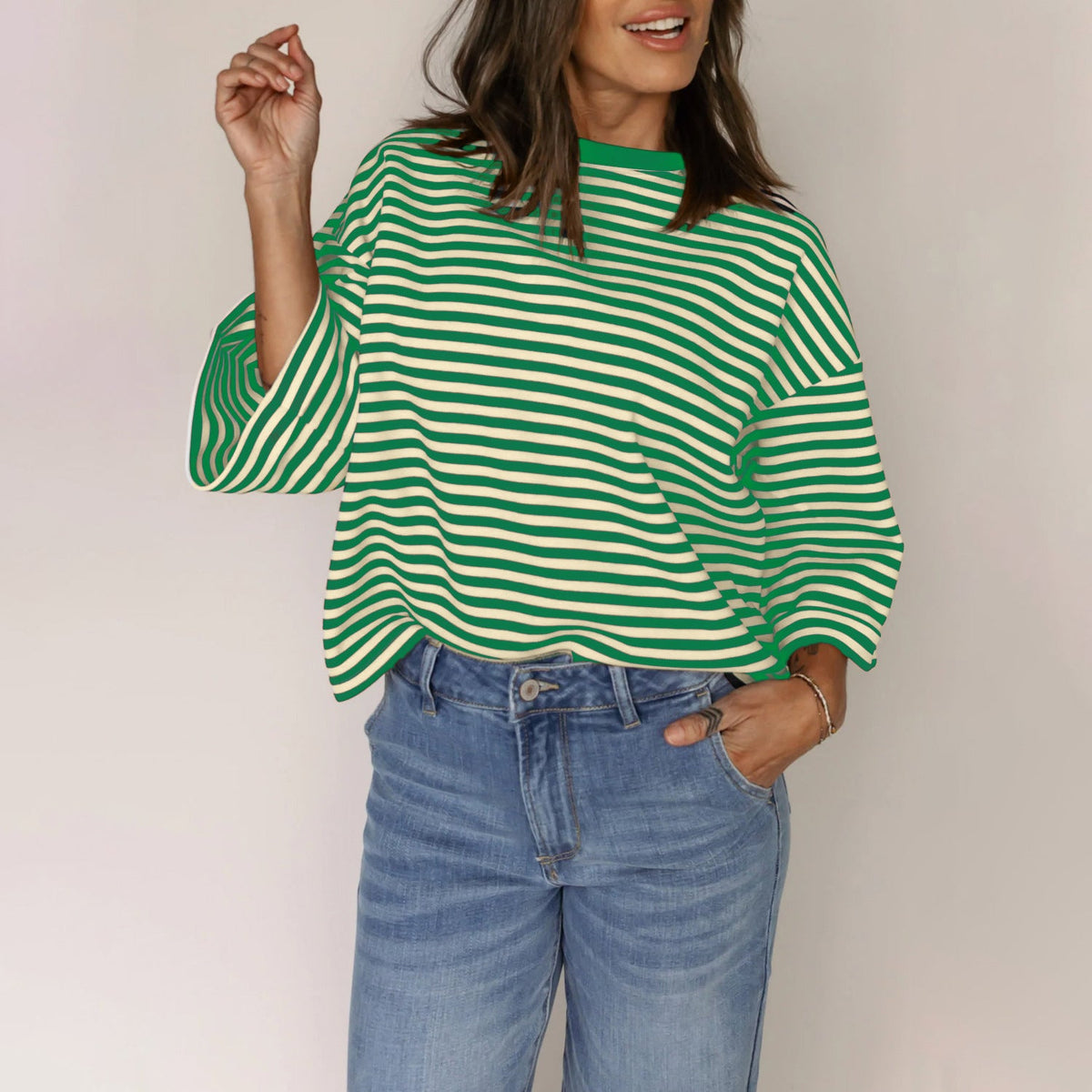 Trend Backless Print Half Sleeve Top