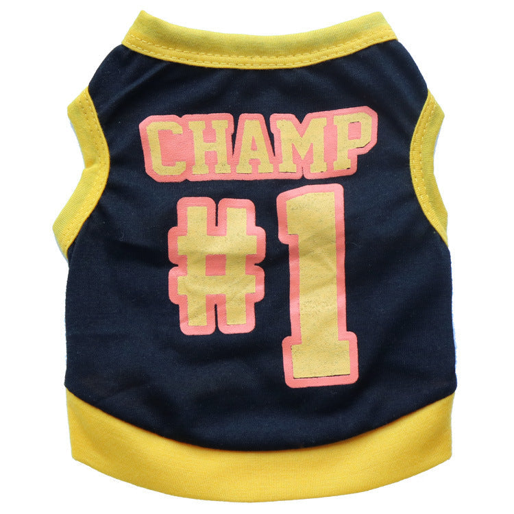 Pet Supplies Dog Clothing Cotton Jersey Printed Sports Small Dog Vest