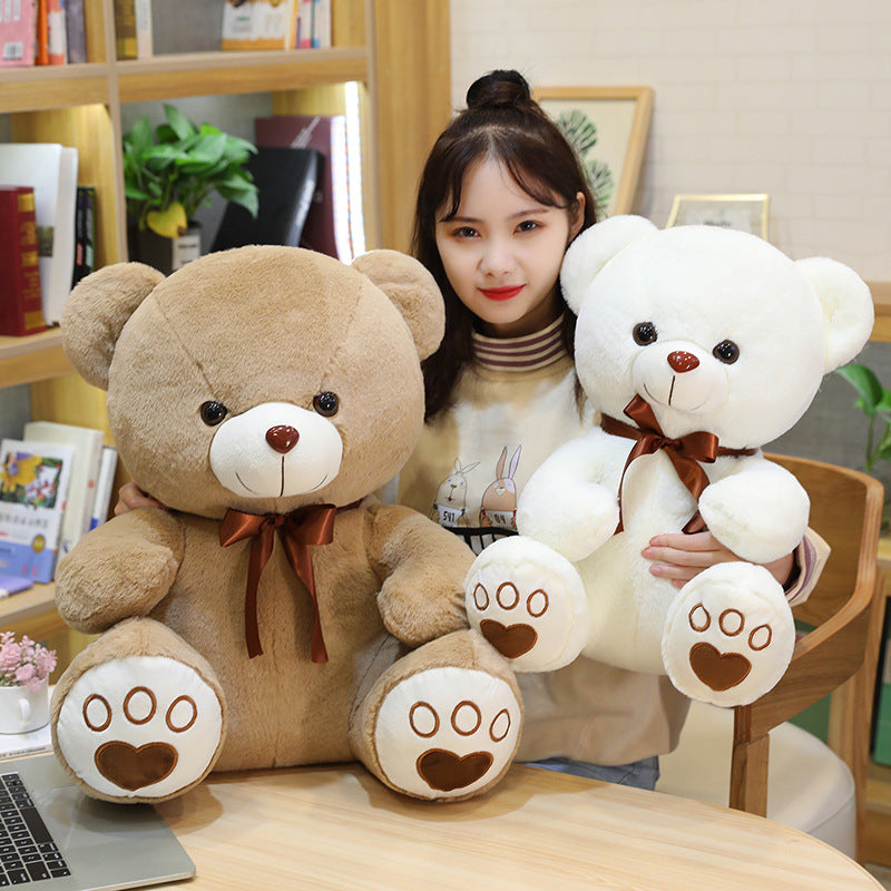 Sitting Teddy Bear Plush Toy Cute Ribbon Hug Bear Doll Pillow For Girlfriend Valentine's Day Gift Wholesale
