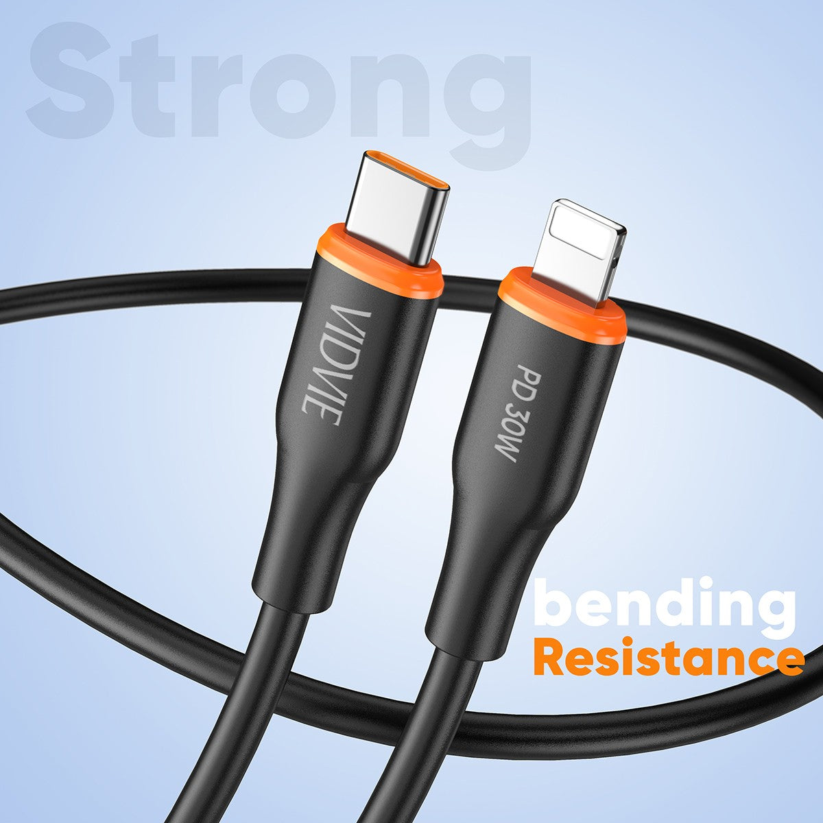 VIDVIE 30W USB-C to Lightning Cable 1M – PVC Fast Charge & Sync Cable (CB4031C&i)