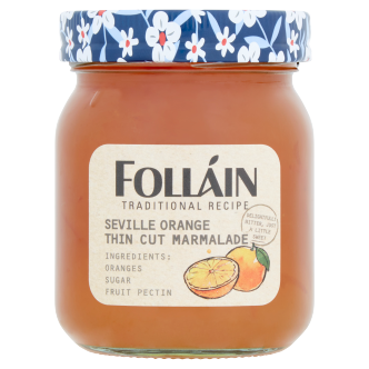 9 x Follain Traditionelle Orangenmarmelade „Seville Thin Cut“ – 370 g