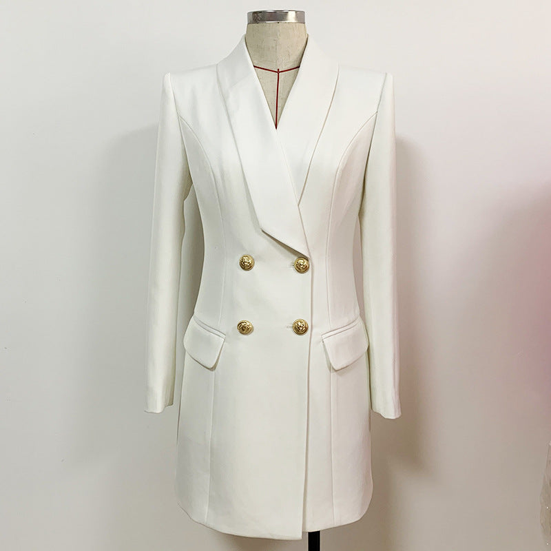 European And American New Suit Double Breasted Dress