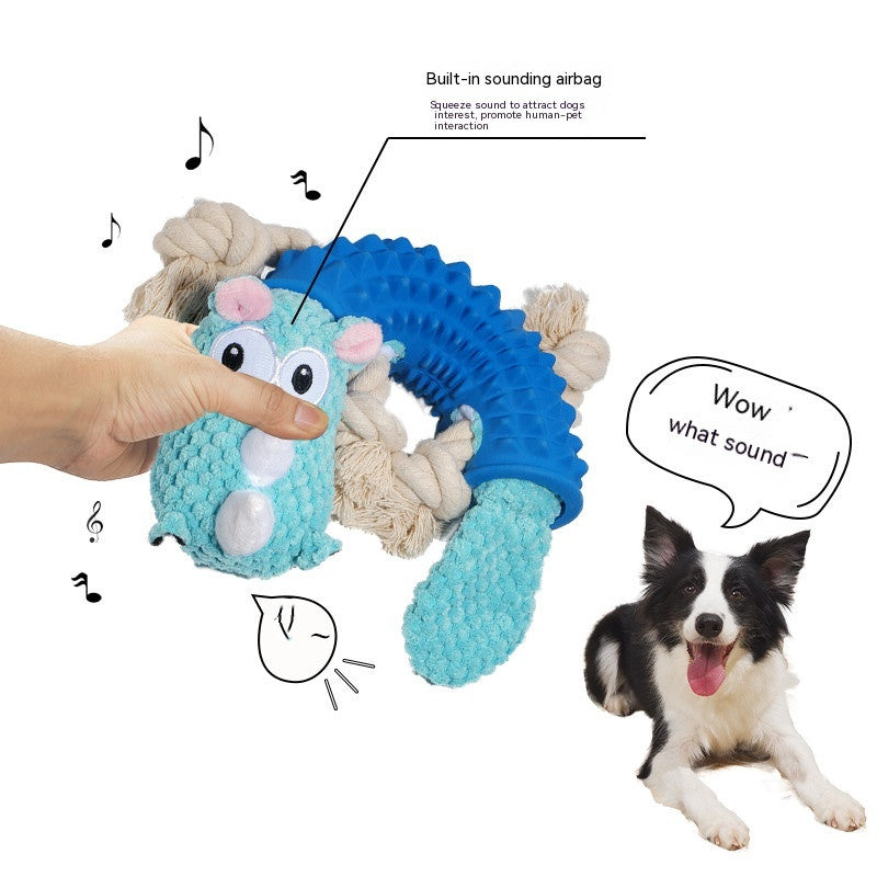 Pet Sounding Rubber Sleeve Animal Shape Bite-resistant Molar Dog Toy