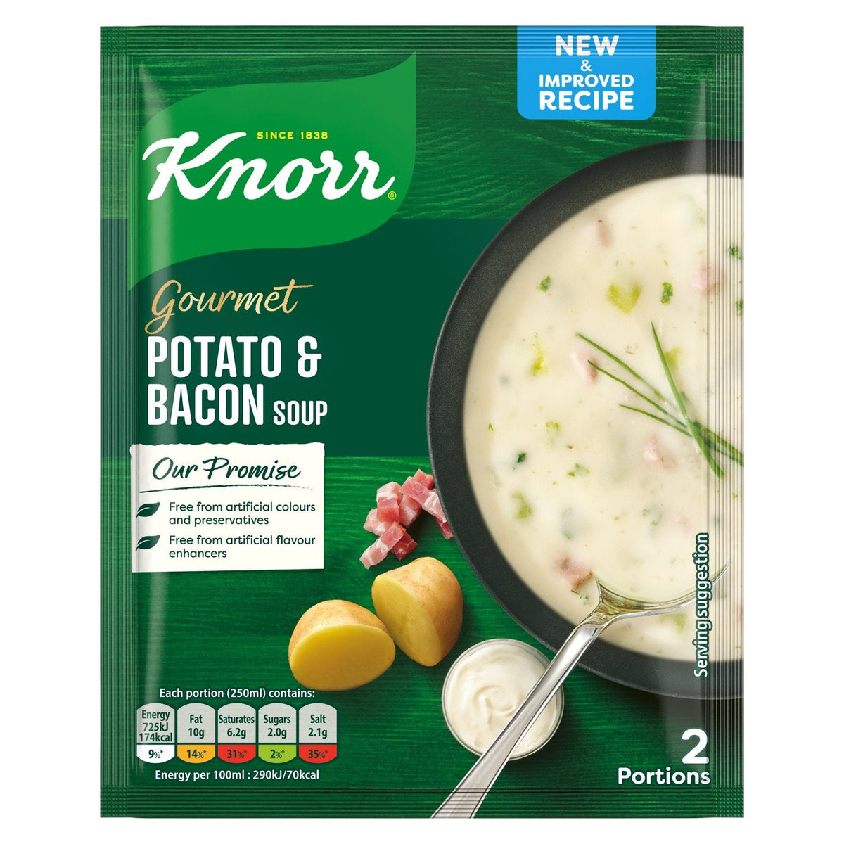 8 x Sopa de patata y beicon Knorr 70 g