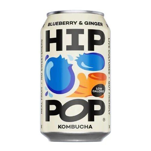 12 x Hip Pop Heidelbeere & Ingwer Kombucha - 330ml