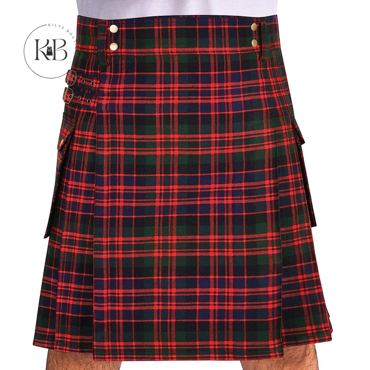 Scottish McDonald Tartan Utility Fashion Pocket Active Men Kilt
