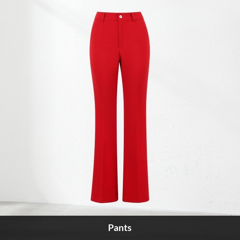 Professional Suit Set Womens Red Fashionable