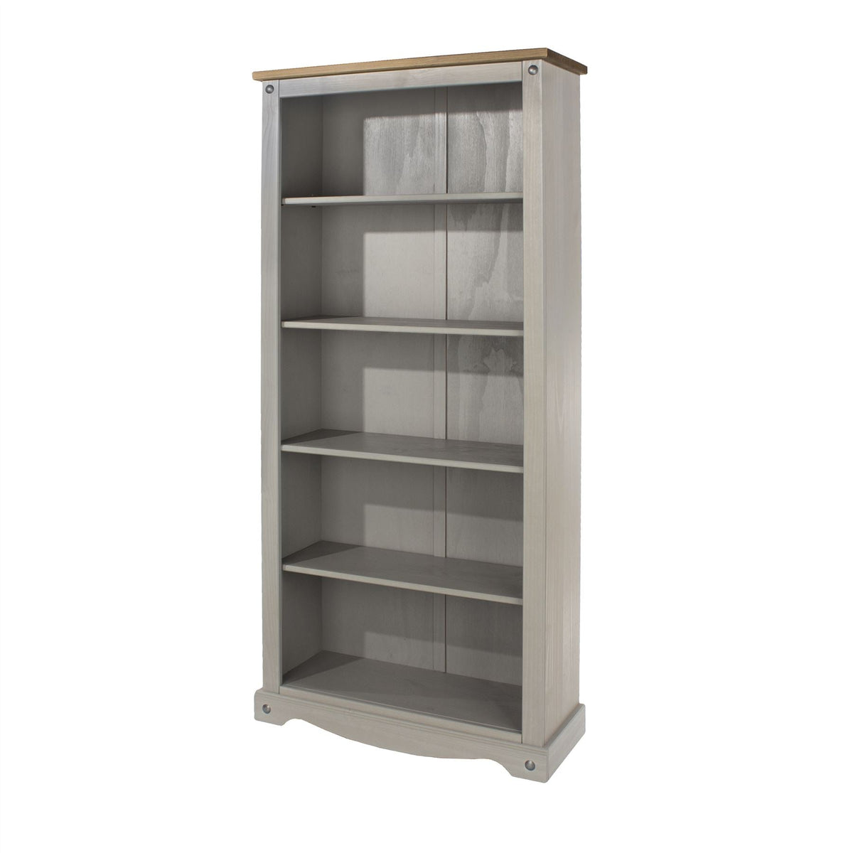 Corona Grey Wax Finish Tall Bookcase