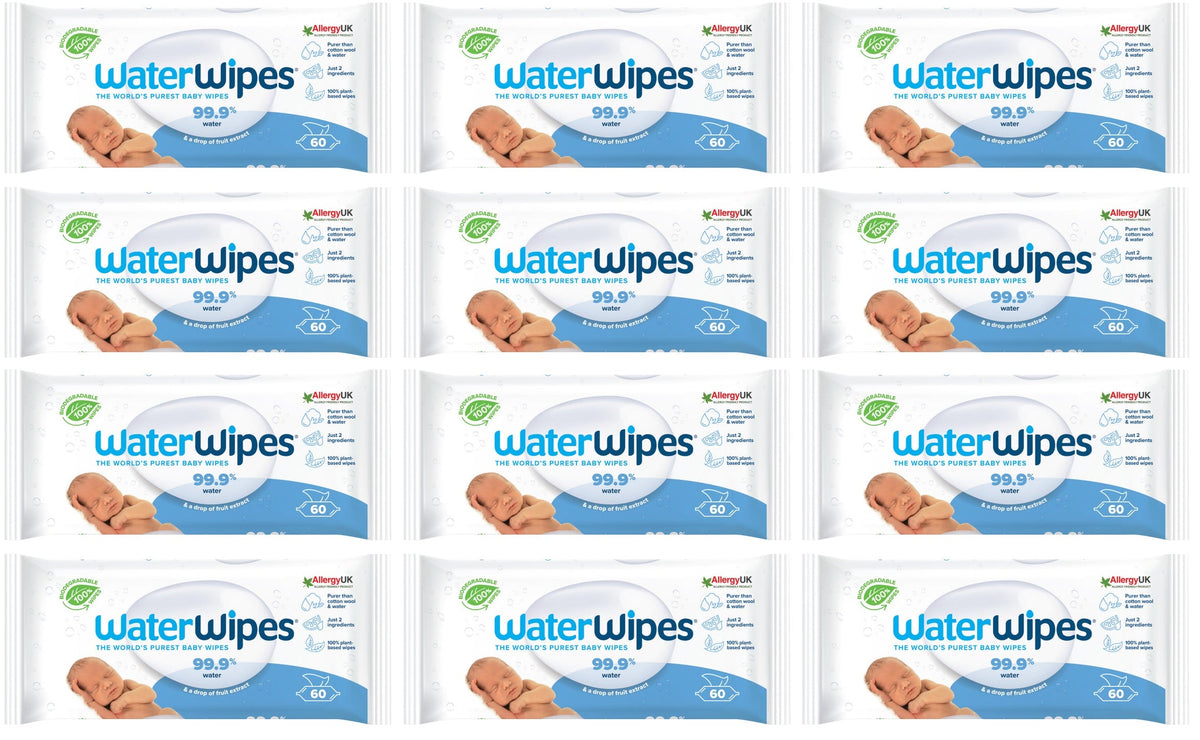 12 x Waterwipes 60 Baby Wipes