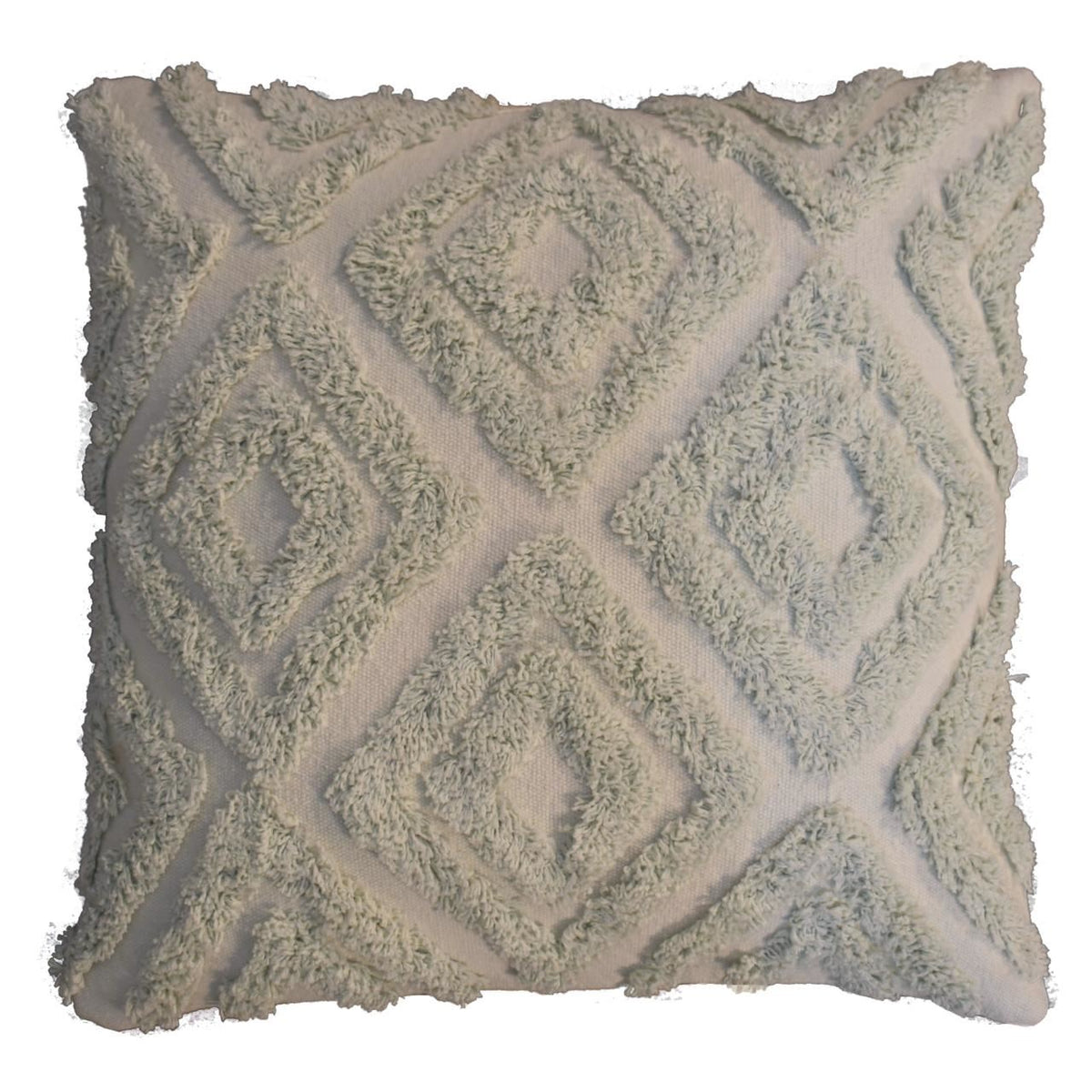 Artisan Sage Green Mini Diamond Tassle Cushion Set of 2