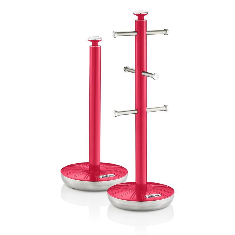 Swan Retro Red Towel Pole and Mug Set